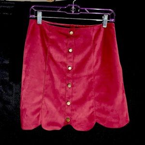 Scalloped Maroon LC Lauren Conrad A-Line Skirt